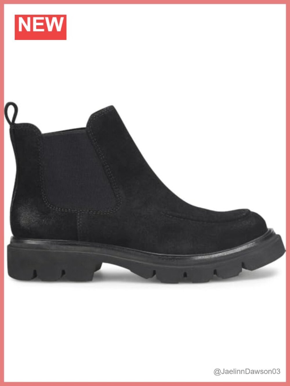 Waterproof Suede Block Heel Pull-On Ankle Boots Winter Rain